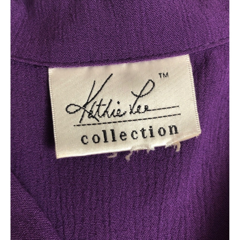 Kathie Lee Collection Womens Purple Rayon Maxi Skirt Set Side Tie Top Size M - Picture 8 of 11